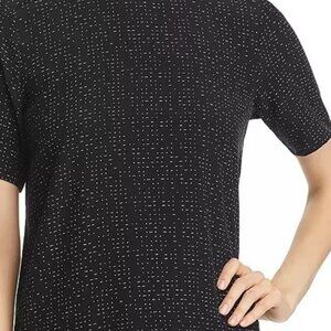 Eileen Fisher Morse Code Black Chic Tencel Blouse 12